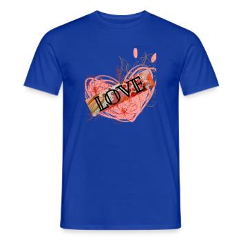 Coeur avec des fleurs et message d’amour - T-shirt homme - bleu foncé - Devant - AI Model Male 178 light (178cm)