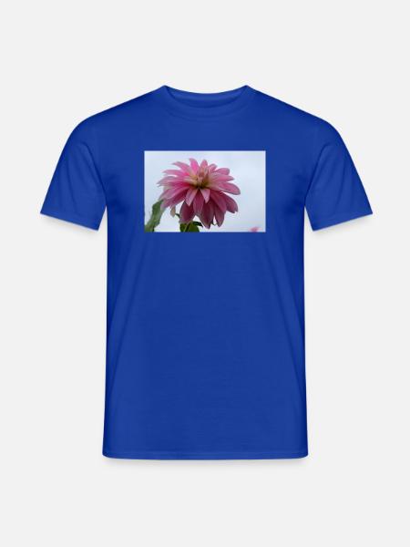 Dahlie pink rosa Blüte ,Blume - Männer T-Shirt - Dunkelblau