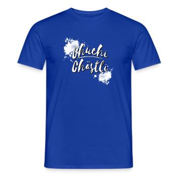 Chuchichästli typo | Chuchichäschtli  - Männer T-Shirt - Dunkelblau - Vorne - AI Model Male 178 light (178cm)