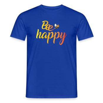 Bee Happy Gradient Font - Men's T-Shirt - majorelle blue - Front - AI Model Male 178 light (178cm)