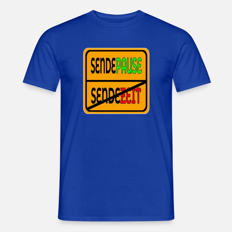 SENDEZEIT SENDEPAUSE - Männer T-Shirt - Dunkelblau