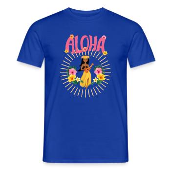 Aloha - Hawai - Pazifik - Urlaub - Blumenmädchen - Männer T-Shirt - Dunkelblau - Vorne - AI Model Male 178 light (178cm)