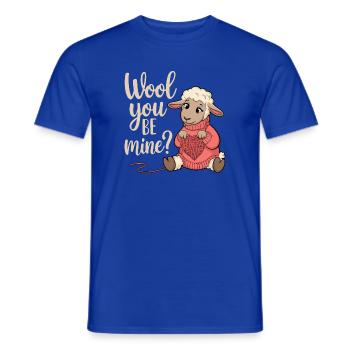 Wolliges Valentinsherz Schäfchen - Männer T-Shirt - Dunkelblau - Vorne - AI Model Male 178 light (178cm)