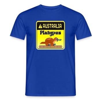 Australia Platypus Warning - Mammals - Men's T-Shirt - majorelle blue - Front - AI Model Male 178 light (178cm)