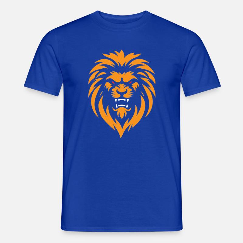 Wütender Löwe - Männer T-Shirt - Dunkelblau
