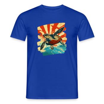 Sea Turtle Retro - Men's T-Shirt - majorelle blue - Front - AI Model Male 178 light (178cm)