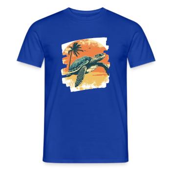Sea Turtle Retro - Men's T-Shirt - majorelle blue - Front - AI Model Male 178 light (178cm)