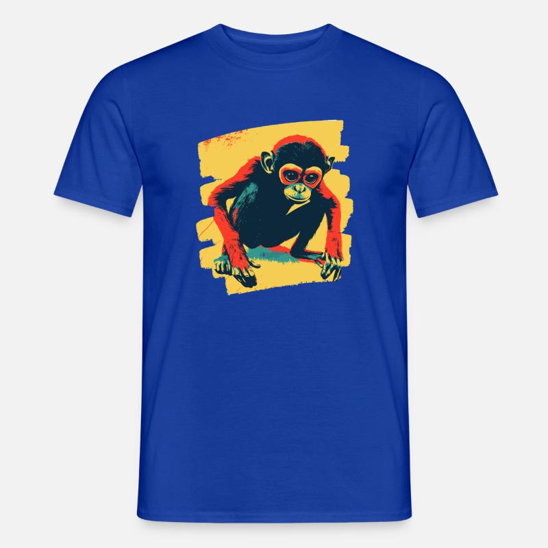 Affe - Männer T-Shirt - Dunkelblau