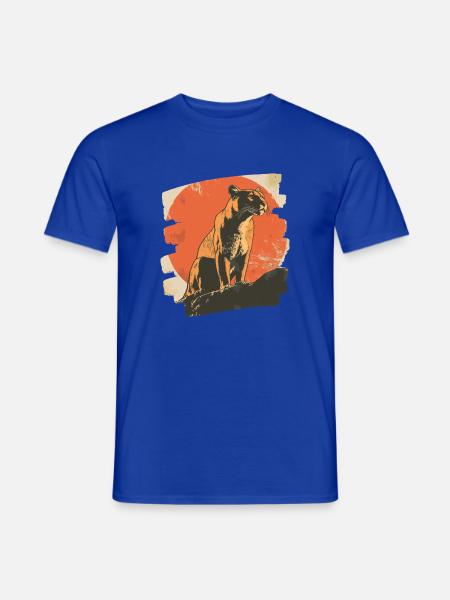 Lion from mountain Retro - Men's T-Shirt - majorelle blue