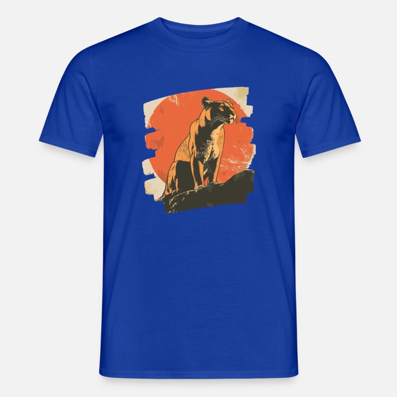 Lion from mountain Retro - Men’s T-shirt - majorelle blue