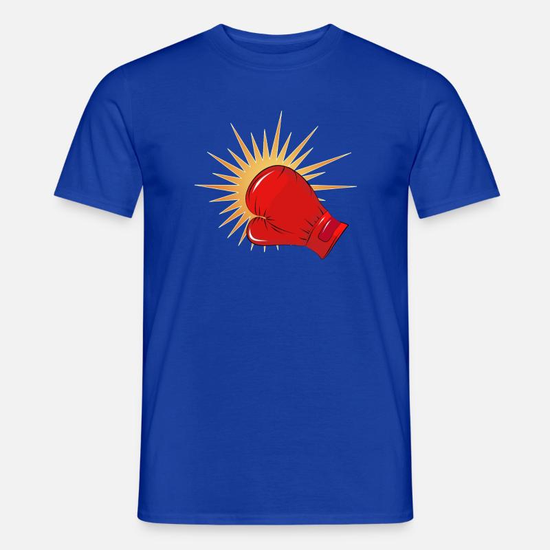 Roter Boxhandschuh mit Schlag-Effekt - Männer T-Shirt - Dunkelblau