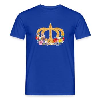 Couronne de blé avec des fleurs – symbole de la nature et de la récolte - T-shirt homme - bleu foncé - Devant - AI Model Male 178 light (178cm)