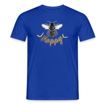Abeille heureuse avec l’inscription « Happy » - T-shirt homme - bleu foncé - Devant - AI Model Male 178 light (178cm)