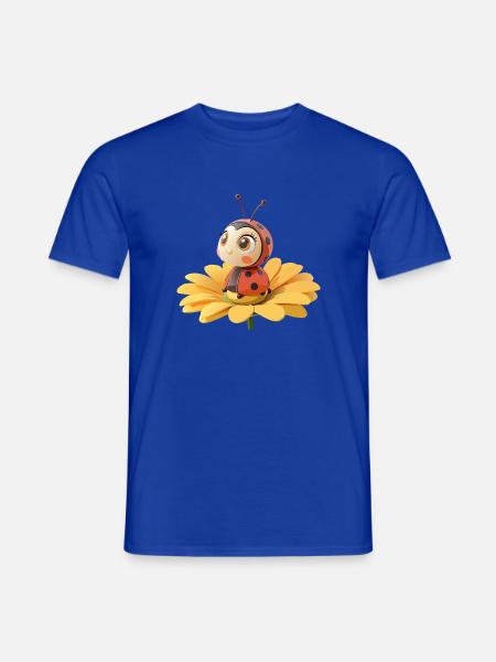 Cute ladybug on a flower - Men's T-Shirt - majorelle blue
