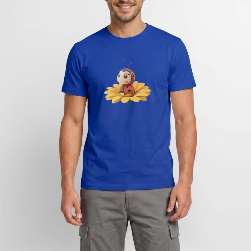 Cute ladybug on a flower Men's T-shirt