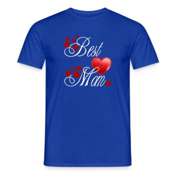 Best Mom, calligraphique avec des cœurs rouge - T-shirt homme - bleu foncé - Devant - AI Model Male 178 light (178cm)