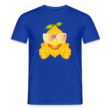 Coole Zitrone mit Sonnenbrille – Comicfrucht - Männer T-Shirt - Dunkelblau - Vorne - AI Model Male 178 light (178cm)