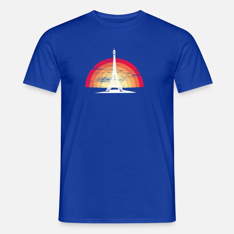 Sunset in Paris - mit Eiffelturm - Männer T-Shirt - Dunkelblau