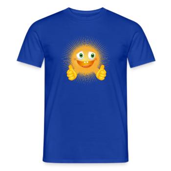 Drôle de soleil – pouce en l’air ! - T-shirt homme - bleu foncé - Devant - AI Model Male 178 light (178cm)
