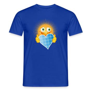 Radiant sun with a heart made of solar cells - Men's T-Shirt - majorelle blue - Front - AI Model Male 178 light (178cm)
