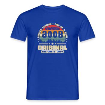 2008 Vintage Retro Birthday Gift - Men's T-Shirt - majorelle blue - Front - AI Model Male 178 light (178cm)