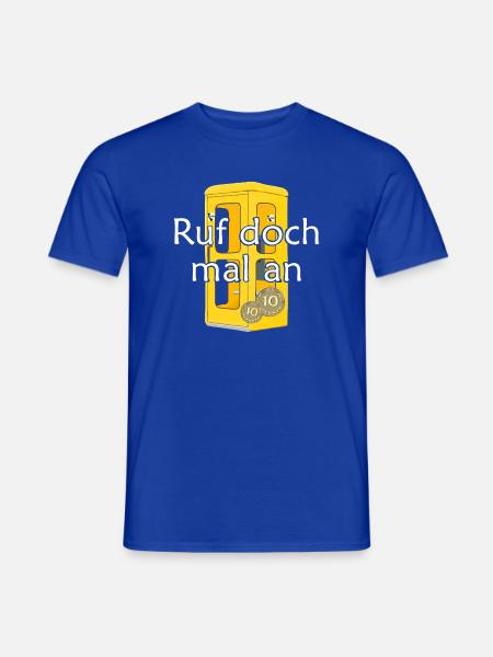 Gelbe Telefonzelle Vintage, Ruf doch mal an - Männer T-Shirt - Dunkelblau