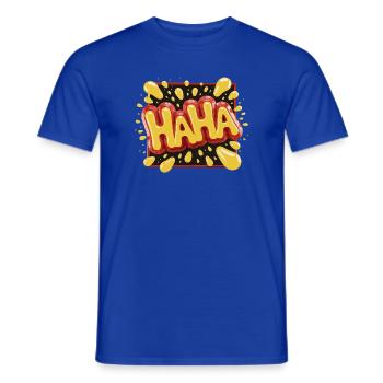 Design de style bande dessinée dynamique Haha - T-shirt homme - bleu foncé - Devant - AI Model Male 178 light (178cm)