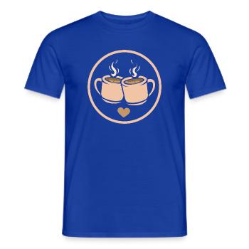 Zwei Kaffeetassen mit Herz – Liebe & Freundschaft - Männer T-Shirt - Dunkelblau - Vorne - AI Model Male 178 light (178cm)