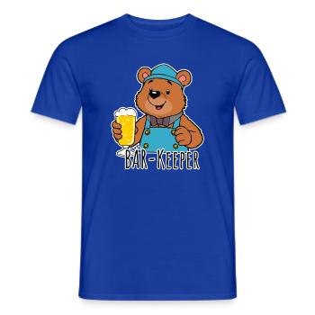 The bear keeper has a cold beer for you! - Men's T-Shirt - majorelle blue - Front - AI Model Male 178 light (178cm)