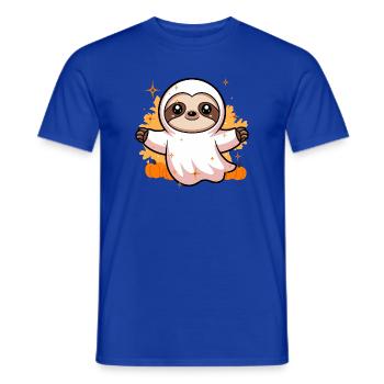 Cute Sloth Ghost Costume with Pumpkins - Men's T-Shirt - majorelle blue - Front - AI Model Male 178 light (178cm)
