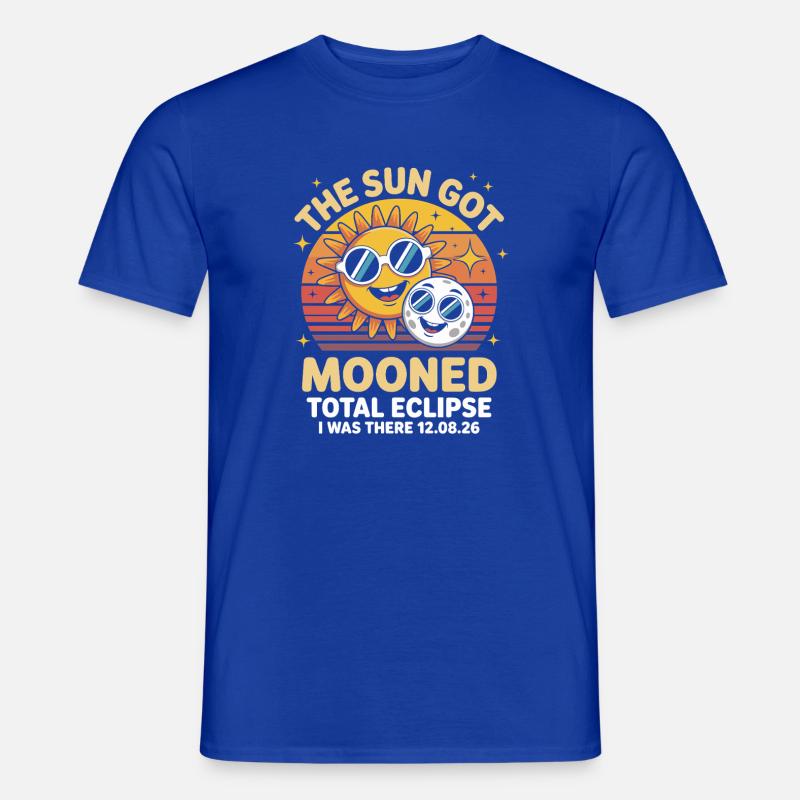 Sonne Mond Eclipse mit Brille - Männer T-Shirt - Dunkelblau