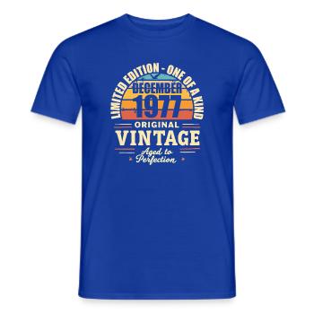 Birthday Party December 1977 - December 1977 - Men's T-Shirt - majorelle blue - Front - AI Model Male 178 light (178cm)