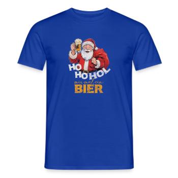 Ho ho Apporte-moi une bière Père Noël - T-shirt homme - bleu foncé - Devant - AI Model Male 178 light (178cm)