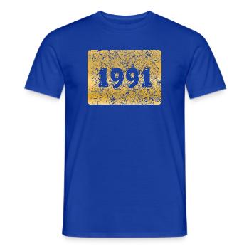 Number 1991 - Men's T-Shirt - majorelle blue - Front - AI Model Male 178 light (178cm)