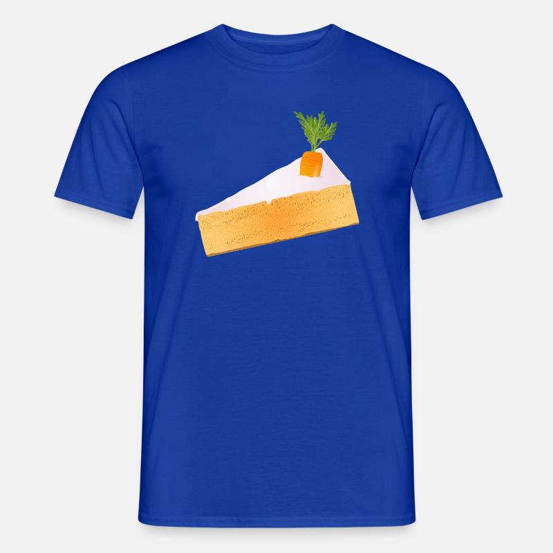 Saftiger Karottenkuchen mit witziger Deko - Männer T-Shirt - Dunkelblau