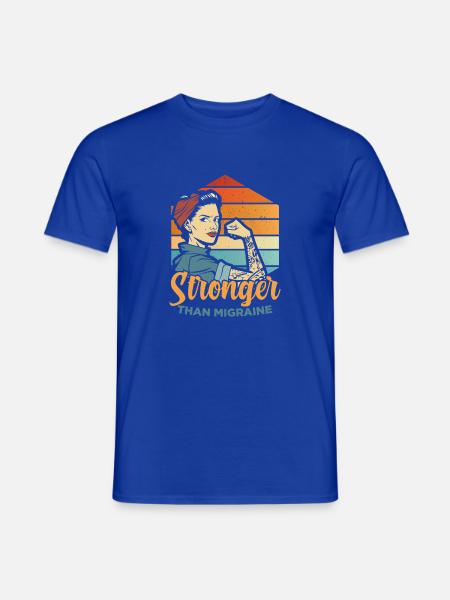 Stronger than Migraine - für die Feministin - Männer T-Shirt - Dunkelblau