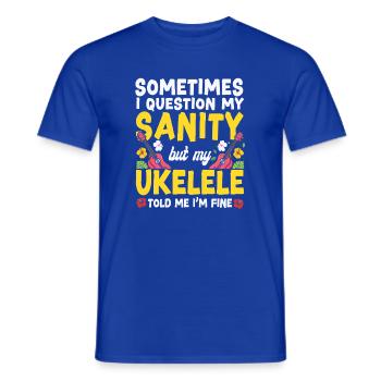 Hawaiian Ukulele Uke Sometimes I - Männer T-Shirt - Dunkelblau - Vorne - AI Model Male 178 light (178cm)