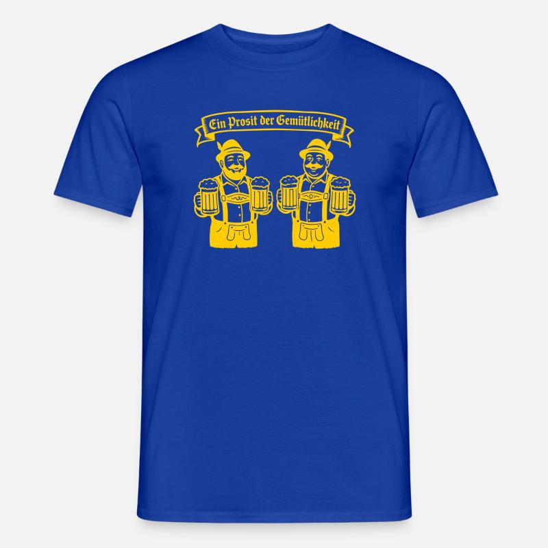 Bier männer - Ein Prosit der Gemütlichkeit - Männer T-Shirt - Dunkelblau