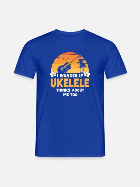Hawaiian Ukulele Uke I Wonder If - Männer T-Shirt - Dunkelblau