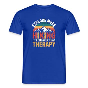Entdecken Sie mehr. Es ist günstiger als Therapie - Männer T-Shirt - Dunkelblau - Vorne - AI Model Male 178 light (178cm)