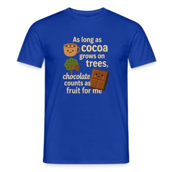 Schokolade zählt als Obst – lustiger Kakao Spruch - Männer T-Shirt - Dunkelblau - Vorne - AI Model Male 178 light (178cm)
