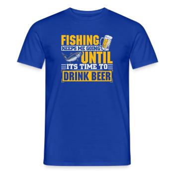 Pêcheur pêcheur Pêcheur sportif Bière pêcheur - T-shirt homme - bleu foncé - Devant - AI Model Male 178 light (178cm)