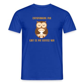 Kaffeezeit und Eulenruhe - Männer T-Shirt - Dunkelblau - Vorne - AI Model Male 178 light (178cm)