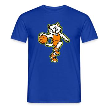 Mascotte d’action de basketball des Wildcats - T-shirt homme - bleu foncé - Devant - AI Model Male 178 light (178cm)