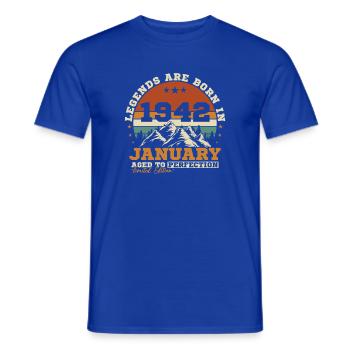 Janvier 1942 Vintage Rétro Cadeau D'anniversaire - T-shirt homme - bleu foncé - Devant - AI Model Male 178 light (178cm)