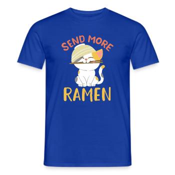 Send More Ramen Cute Kawaii Cat Noodle Art - Männer T-Shirt - Dunkelblau - Vorne - AI Model Male 178 light (178cm)