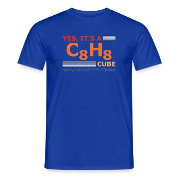 C8H8 Cubane – Yes it's a Cube retro Chemie - T-shirt homme - bleu foncé - Devant - AI Model Male 178 light (178cm)