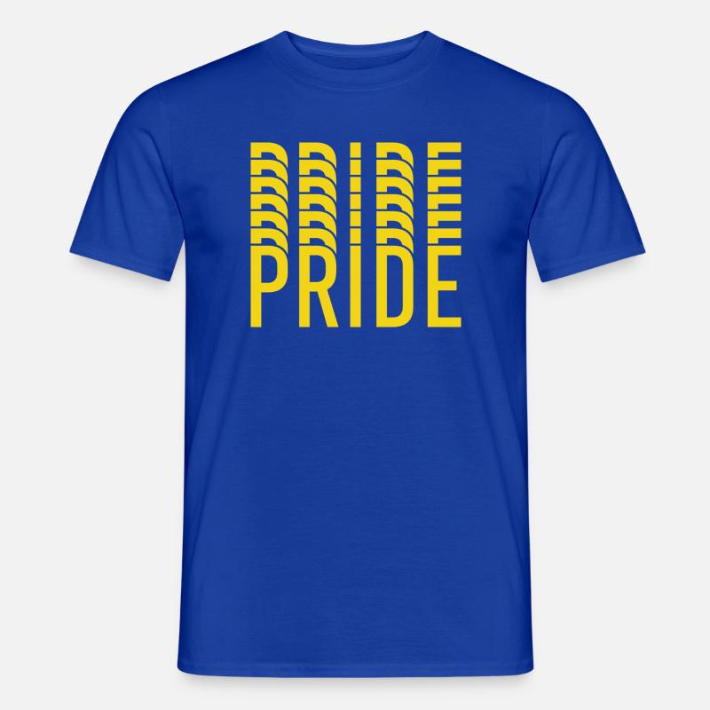 Pride Yellow Text Muster - Männer T-Shirt - Dunkelblau