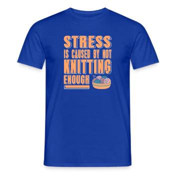 Stress Relief Through Knitting Funny Yarn Life - Männer T-Shirt - Dunkelblau - Vorne - AI Model Male 178 light (178cm)