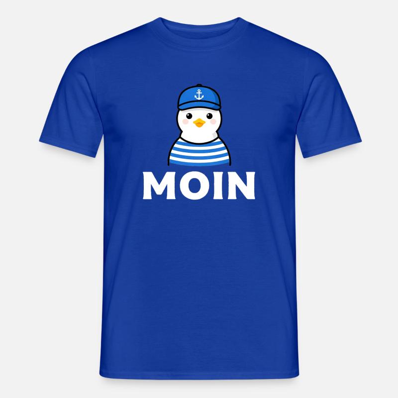 Moin Möwe im Sailor-Stil - Männer T-Shirt - Dunkelblau